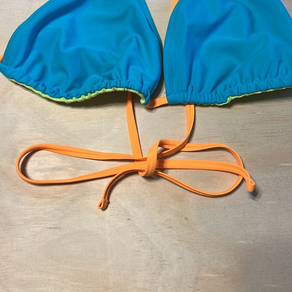 Blue and Orange Bikini Top - Picture 3 of 4